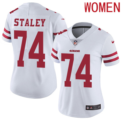 2019 Women San Francisco 49ers #74 Staley white Nike Vapor Untouchable Limited NFL Jersey->women nfl jersey->Women Jersey